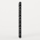 Feuille Damask Pattern Grau auf schwarz Case-Mate iPhone Hülle (Hinten/Rechts)