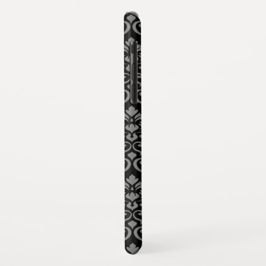 Feuille Damask Pattern Grau auf schwarz Case-Mate iPhone Hülle (Hinten/Links)