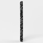 Feuille Damask Pattern Grau auf schwarz Case-Mate iPhone Hülle (Hinten/Rechts)