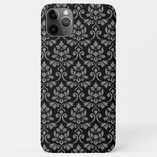 Feuille Damask Pattern Grau auf schwarz Case-Mate iPhone Hülle