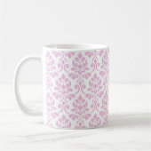 Feuille Damask Pink auf dem weißen großen Muster Kaffeetasse (Links)