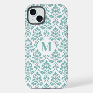 Feuille Damask Teal Muster (benutzerdefiniert) iPhone 15 Plus Hülle
