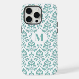 Feuille Damask Teal Muster (benutzerdefiniert) iPhone 15 Pro Max Hülle
