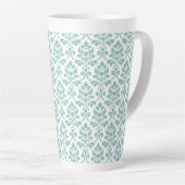 Feuille Damask Teal Muster Milchtasse (Rechte Ecke)