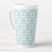 Feuille Damask Teal Muster Milchtasse (Linke Ecke)