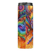 Feurig-buntes Pferd psychedelische Fantasie Thermosbecher (Rückseite)