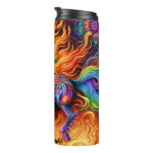 Feurig-buntes Pferd psychedelische Fantasie Thermosbecher (Nach rechts gedreht)