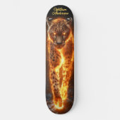 Feurig glühender Gepard Skateboard (Vorderseite)