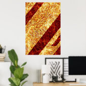 Feurige abstrakte Textur Diagonale Poster (Heimbüro)
