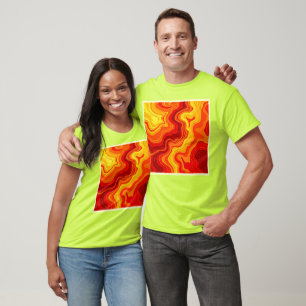 Feurige abstrakte Topografie-Kunst T-Shirt