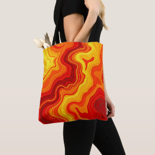 Feurige abstrakte Topografie-Kunst Tasche