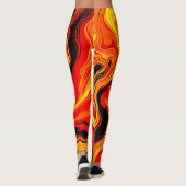Feurige abstrakte Wirbel der Emotion Leggings (Rückseite)