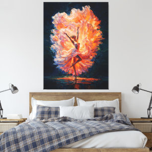Feurige Ballerina Phönix Wiedergeburt Impasto Leinwanddruck