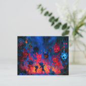 Feurige Chaneques beim Tanzen Postkarte (Stehend Vorderseite)