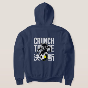 Feurige Crunch-Time-Katzen-Fußballfans Hoodie