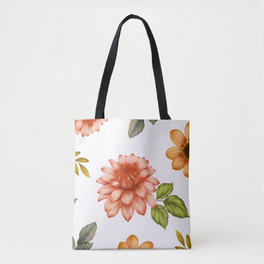 Feurige Dahlienblüte Tasche (Vorderseite)