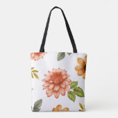 Feurige Dahlienblüte Tasche (Rückseite)