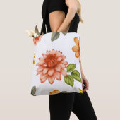 Feurige Dahlienblüte Tasche (Von Nahem)