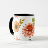 Feurige Dahlienblüte Tasse (Vorderseite Links)