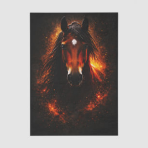 Feurige Dark Fantasy Bay Stute FH3R Decoupage Seidenpapier