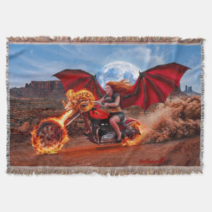 Feurige Foxella Vampir-Biker-Braut Decke