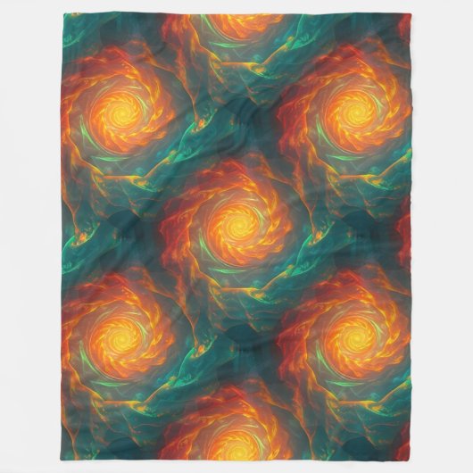 feurige Fraktale Fleecedecke (Vorderseite)