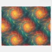 feurige Fraktale Fleecedecke (Vorderseite (Horizontal))