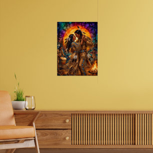 Feurige Leidenschaft: Indianische Tänzer Poster