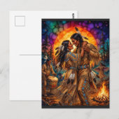Feurige Leidenschaft: Native American Tänzer Postkarte (Vorne/Hinten)