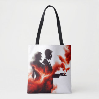 Feurige Leidenschaft Paar Silhouette - Surrealisti Tasche