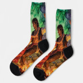 Feurige Leidenschaft: Romany-Tänzer Socken (Linkes Detail)