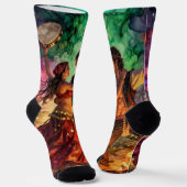 Feurige Leidenschaft: Romany-Tänzer Socken (Gewinkelt)