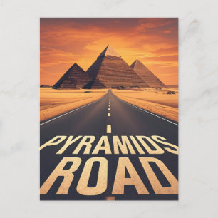 Feurige Pyramidenstraße Ägypten Wüstenkunst Feiertagspostkarte