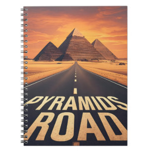 Feurige Pyramidenstraße Ägypten Wüstenkunst Notizblock