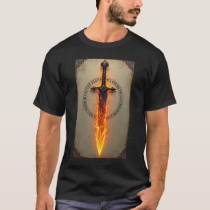 Feurige Runen: Mystisches Brennendes Schwert T-Shirt
