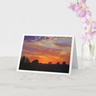 Feurige Sonnenuntergangslandschaft Karte