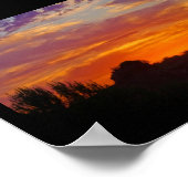 Feurige Sonnenuntergangslandschaft Poster (Ecke)