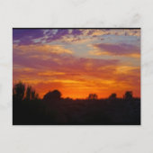 Feurige Sonnenuntergangslandschaft Postkarte (Vorderseite)