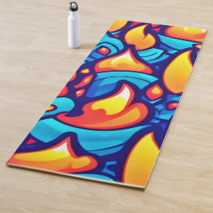 Feurige Wellen Abstrakte Kunst Yogamatte
