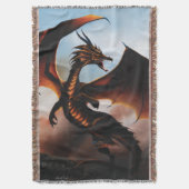 Feuriger Bernstein-Drachen-Fantasy Decke (Vorderseite Vertikal)