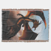 Feuriger Bernstein-Drachen-Fantasy Decke (Vorderseite)