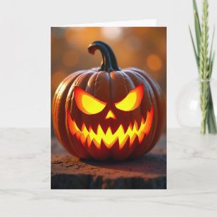 Feuriger Blick Halloween-Karte Karte
