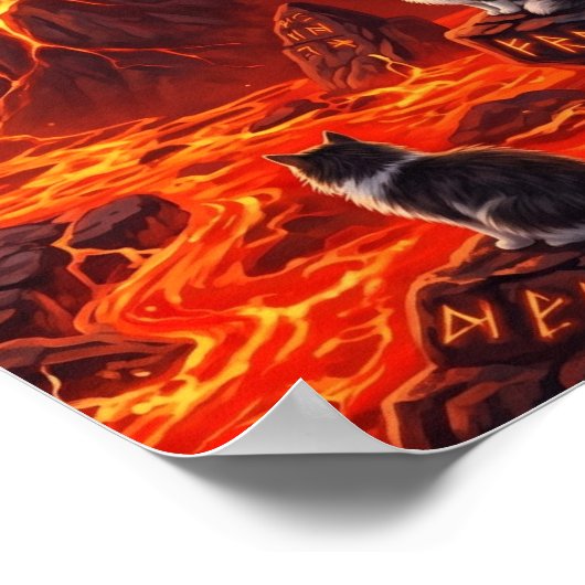 feuriger Drache Poster (Ecke)