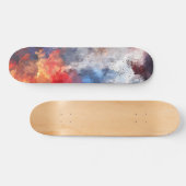 Feuriger Himmel Sturm Abstraktes Skateboard (Horizontal)