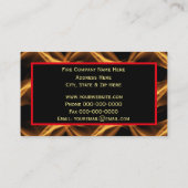 Feuriger Hintergrund mit Feuerwehr-Emblem Visitenkarte (Rückseite)