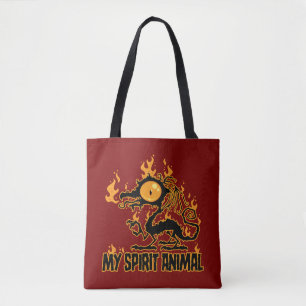Feuriger knuspriger Drache Geist Tier Tasche