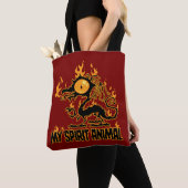Feuriger knuspriger Drache Geist Tier Tasche (Von Nahem)