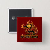 Feuriger knuspriger Drache Spirit Animal Button (Vorne & Hinten)