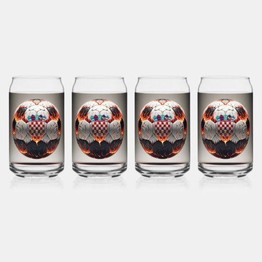 Feuriger kroatischer Fußball Dosenglas (Vorderseite)