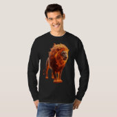 Feuriger Löwe – Dramatisches Fantasy-T-Shirt T-Shirt (Vorne ganz)